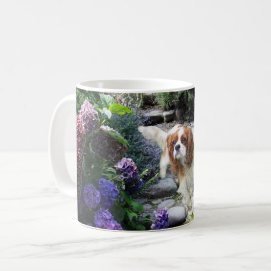 Unbekümmerte Königcharles Spaniel-Tasse Kaffeetasse (Vorderseite Links)