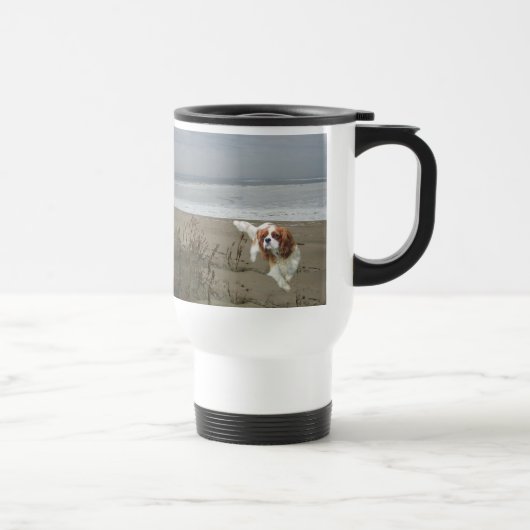 Unbekümmerte Königcharles Spaniel-Tasse Reisebecher (Rechts)