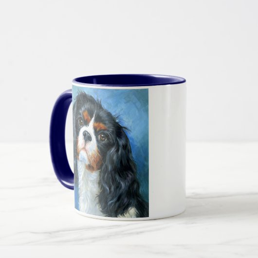 Unbekümmerte Königcharles Spaniel-Tasse Tasse (Vorderseite Links)