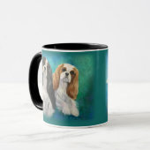 Unbekümmerte Königcharles Spaniel-Tasse Tasse (Vorderseite Links)