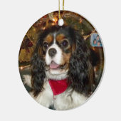 Unbekümmerte Königcharles Spaniel-Verzierung Keramik Ornament (Links)
