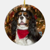 Unbekümmerte Königcharles Spaniel-Verzierung Keramik Ornament (Hinten)