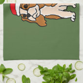 Unbekümmerte Königcharles Spaniel-Weihnachtskunst Geschirrtuch (Gefaltet)