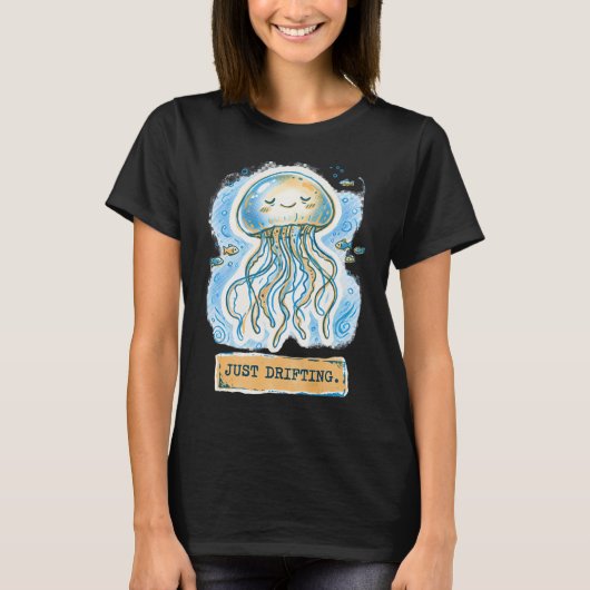 Unbekümmerte Quallen Drift Tee (Vorderseite)