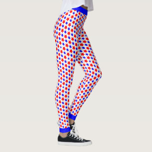 Unbekümmerte rote und blaue Sterne Leggings