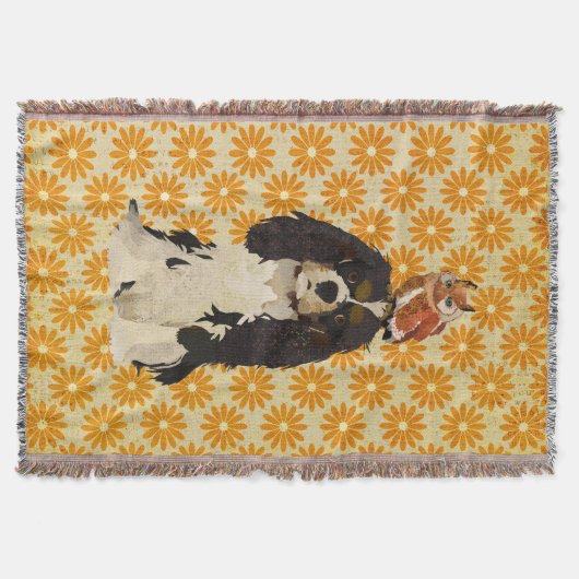 Unbekümmerte Spaniel-u. Eulen-Wurfs-Decke Decke (Vorderseite)