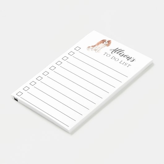 Unbekümmerter König Charles Dog Personalized To Post-it Klebezettel (angewinkelt)