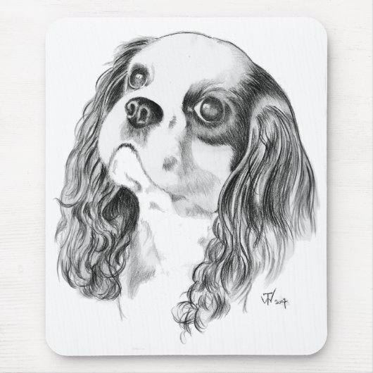 Unbekümmerter König Charles Drawing Mousepad (Vorne)