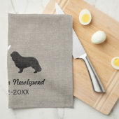 Unbekümmerter König Charles Silhouettes mit Herzen Küchentuch (Viertel Falte)