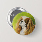 "Unbekümmerter Königcharles Spaniel-" Button (Vorne & Hinten)