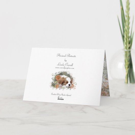 Unbekümmerter Königcharles Spaniel Dankeskarte (Rückseite)