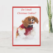 Unbekümmerter Königcharles Spaniel, der in Feiertagskarte (Vorderseite)