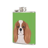 Unbekümmerter Königcharles Spaniel Flachmann (Links)