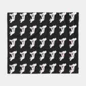 Unbekümmerter Königcharles Spaniel Fleecedecke (Vorderseite (Horizontal))
