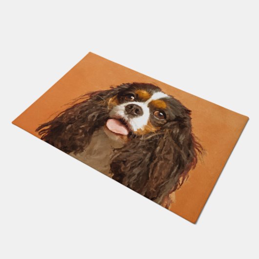 Unbekümmerter Königcharles Spaniel Fußmatte (Schrägansicht)