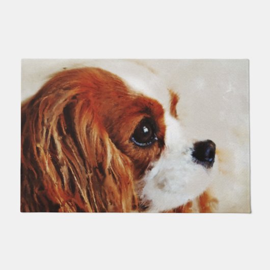 Unbekümmerter Königcharles Spaniel Fußmatte (Vorderseite)