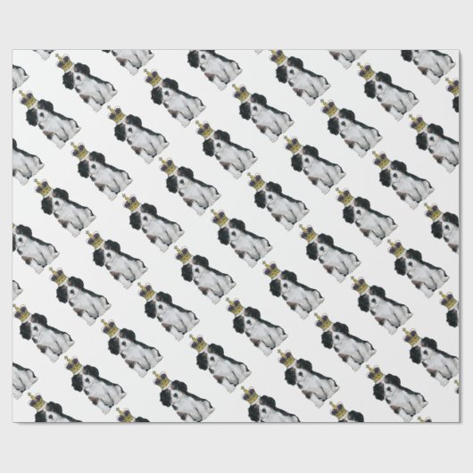 Unbekümmerter Königcharles Spaniel Geschenkpapier (Flach)