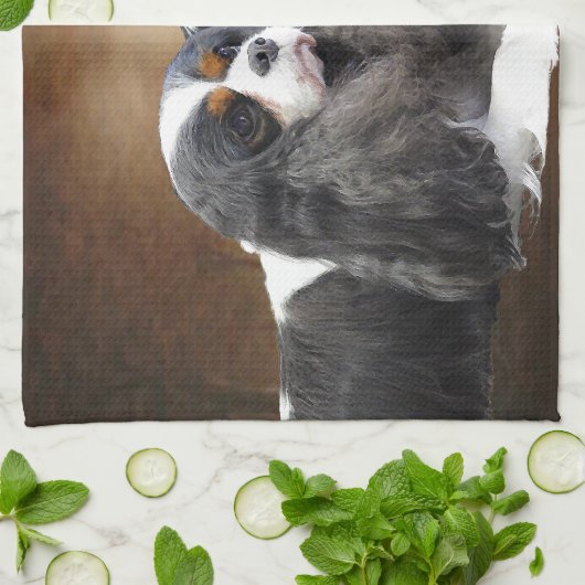 Unbekümmerter Königcharles Spaniel Geschirrtuch (Gefaltet)