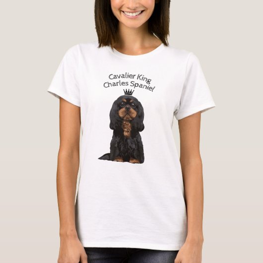 Unbekümmerter Königcharles Spaniel-illustrierter T T-Shirt (Vorderseite)