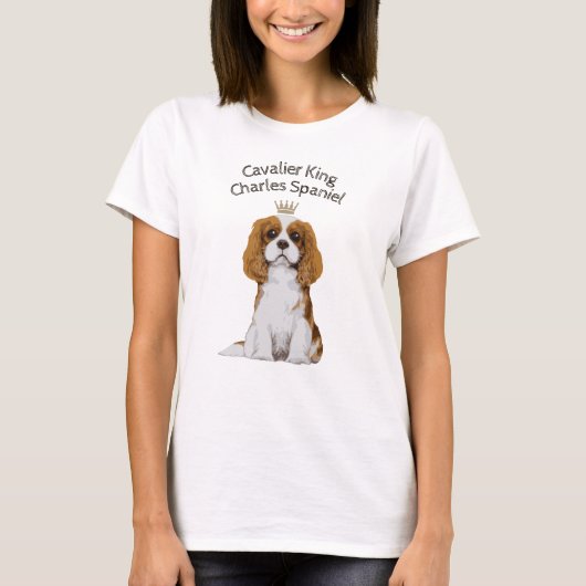 Unbekümmerter Königcharles Spaniel-illustrierter T T-Shirt (Vorderseite)