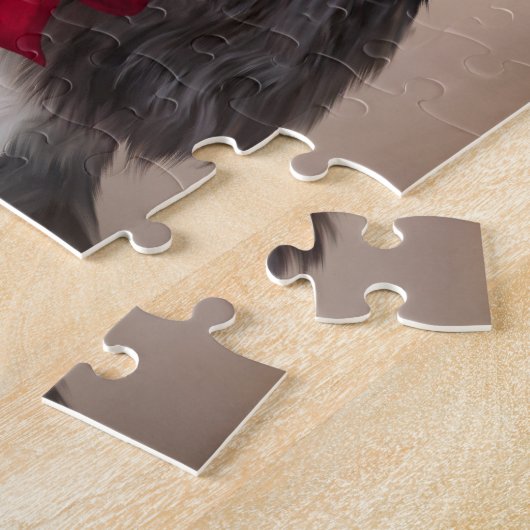 Unbekümmerter Königcharles Spaniel im roten Hut Puzzle (Seite)