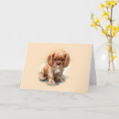 Unbekümmerter Königcharles Spaniel Karte (Gelbe Blume)
