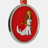 Unbekümmerter Königcharles Spaniel mit Krone und Ornament Aus Metall (Rechts)