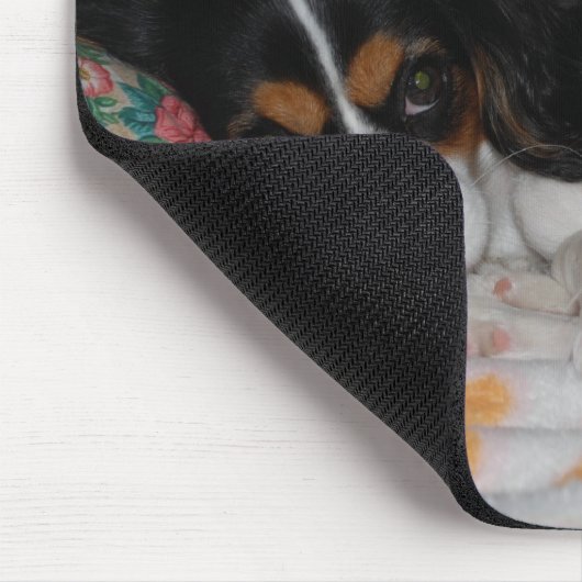 Unbekümmerter Königcharles Spaniel Mousepad (Ecke)
