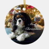 Unbekümmerter Königcharles Spaniel personifizieren Keramik Ornament (Vorne)