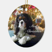 Unbekümmerter Königcharles Spaniel personifizieren Keramik Ornament (Links)