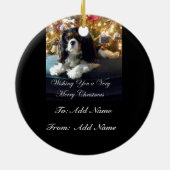 Unbekümmerter Königcharles Spaniel personifizieren Keramik Ornament (Hinten)