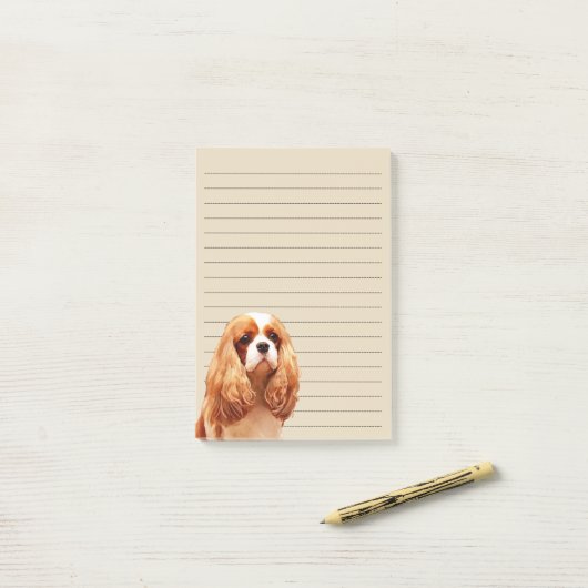 Unbekümmerter Königcharles Spaniel Post-it Klebezettel (Auf Schreibtisch)