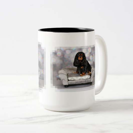 Unbekümmerter Königcharles Spaniel - Tassen (VorderseiteRechts)