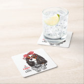 Unbekümmerter Königcharles Spaniel von Paris mit Rechteckiger Pappuntersetzer (Vor Ort)