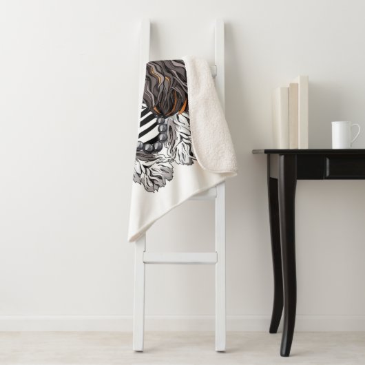 Unbekümmerter Königcharles Spaniel von Paris mit Sherpadecke (Beispiel)