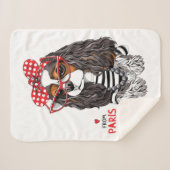 Unbekümmerter Königcharles Spaniel von Paris mit Sherpadecke (Vorderseite (Horizontal))