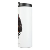 Unbekümmerter Königcharles Spaniel von Paris mit Thermosbecher (Nach rechts gedreht)