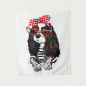 Unbekümmerter Königcharles Spaniel von Paris mit Wandteppich (Vorderseite)