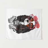 Unbekümmerter Königcharles Spaniel von Paris mit Wandteppich (Vorderseite (Horizontal))