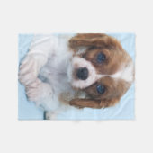Unbekümmerter Königcharles Spaniel-Welpe Fleecedecke (Vorderseite (Horizontal))