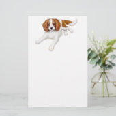 Unbekümmertes Königcharles Spaniel-Briefpapier Briefpapier (Stehend Vorderseite)