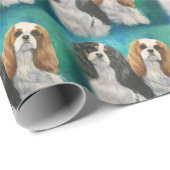 Unbekümmertes Königcharles Spaniel-Packpapier Geschenkpapier (Rolleneckpunkt)