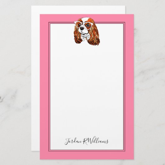 Unbekümmertes Königcharles Spaniel-Porträt | Briefpapier (Vorne/Hinten)
