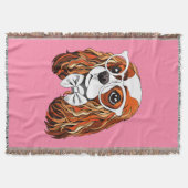 Unbekümmertes Königcharles Spaniel-Porträt Decke (Vorderseite)