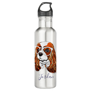 Unbekümmertes Königcharles Spaniel-Porträt Edelstahlflasche