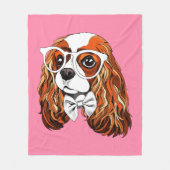 Unbekümmertes Königcharles Spaniel-Porträt Fleecedecke (Vorderseite)