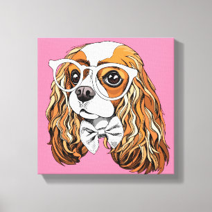 Unbekümmertes Königcharles Spaniel-Porträt Leinwanddruck