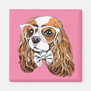 Unbekümmertes Königcharles Spaniel-Porträt Magnet