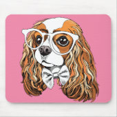 Unbekümmertes Königcharles Spaniel-Porträt Mousepad (Vorne)