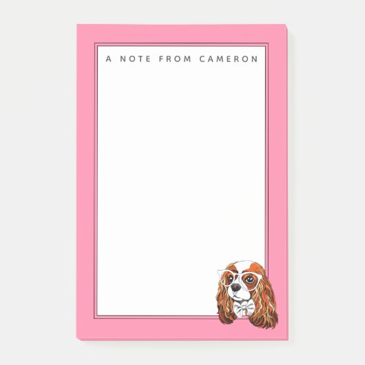 Unbekümmertes Königcharles Spaniel-Porträt | Post-it Klebezettel (Vorderseite)